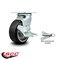 Service Caster 5 Inch Rubber on Aluminum Caster with Roller Bearing and Brake/Swivel Lock SCC SCC-30CS520-RAR-TLB-BSL - alternate 5